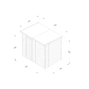 4LIFE Pent Shed 7x5 - Single Door - No Window