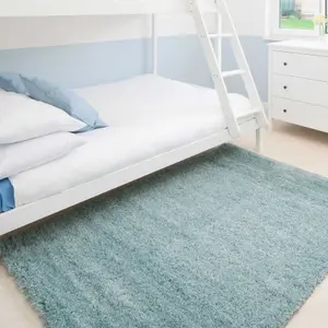 Super Soft Duck Egg Blue Shaggy Area Rug 240x330cm