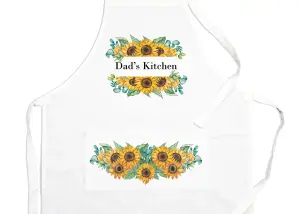 Purely Home Dads Kitchen Apron - Sunflower Cooking & Baking Gift for Dad