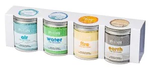 AquaFinesse Spa de Luxe 4-Pack Spa Fragrances Bath Salts, Four Elements