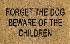 Door Mat Doormats Non Slip Natural Coir Welcome Indoor Outdoor Home Garden Mats Beware of the children