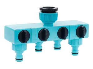 Flopro Four Way Tap Connector for Versatile Watering Solutions