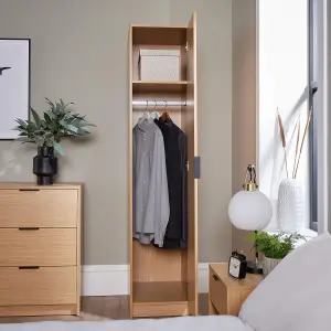 Home Source Phoenix 1 Door Wardrobe Oak