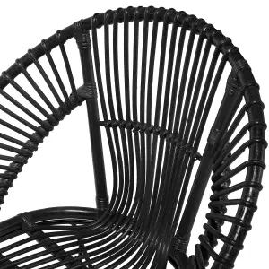 Dining Chair SARITA Rattan Black