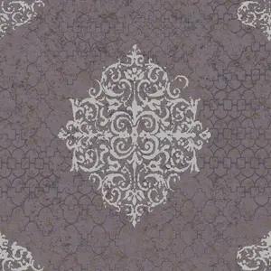 Lustre Collection Metallic Embossed Damask Wallpaper Roll