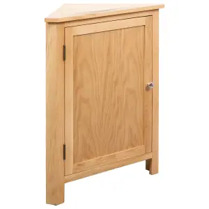 Berkfield Corner Cabinet 59x36x80 cm Solid Oak Wood