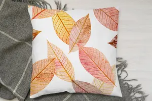 Autumn toned skeleton leaves (Cushion) / 45cm x 45cm