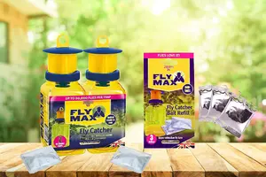 Fly Max Liquid Fly Traps & Bait Refills Outdoor Fly Max Catcher Baited Fly Trap