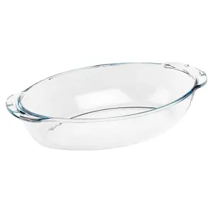 URBNLIVING 2.25L Pyrex Glass Oven Dish Oval Roasting Baking Casserole Bakeware & Lid