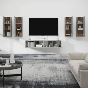 Berkfield 6 Piece TV Cabinet Set Grey Sonoma Engineered Wood