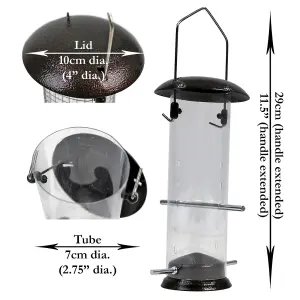 Hanging Wild Bird Feeder Set of 4 Nut Seed Fat Ball Nyger Garden Feeding Station