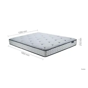 Double Bed Frame & Mattress Grey Fabric Birlea Sleepsoul Paris 4FT6