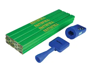 Faithfull  Carpenter's Pencil Kit Green / Hard (Pack 12) FAICPGKIT