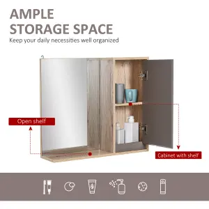 HOMCOM 49x57cm Wall Mounting Bathroom Cabinet & Mirror Shelf Door Home Storage