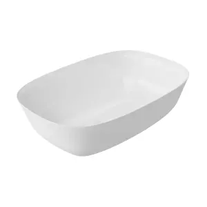 Welburn White Rectangular Counter top Basin (W)46cm