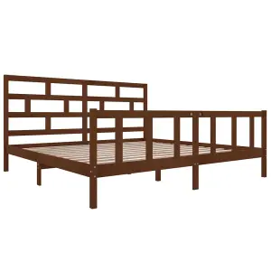 Berkfield Bed Frame Honey Brown Solid Wood Pine 200x200 cm