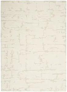 Ivory Abstract Rug Handmade Luxurious Modern Wool Rug for Living Room and Bedroom-259cm X 351cm