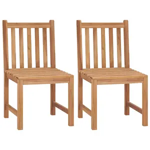 Berkfield Garden Chairs 2 pcs Solid Teak Wood