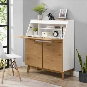 Ernest Writing Bureau In White & Oak Colour - Computer Desks - Cherry Tree Furniture - Office Desks