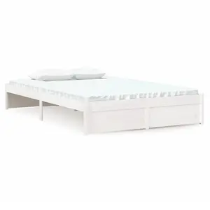 Berkfield Bed Frame White Solid Wood 120x200 cm