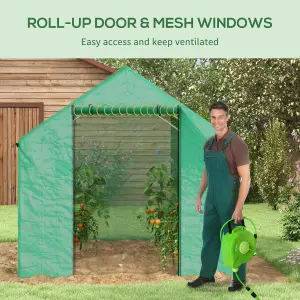 Outsunny Tunnel Greenhouse W/ UV-resistant PE Cover, Wide Door, 2 x 3(m), Green