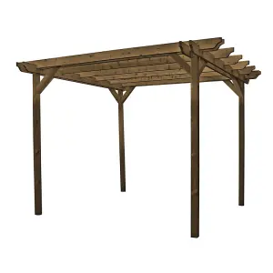 Double Garden Pergola - Wood - L240 x W360 x H270 cm - Rustic Brown