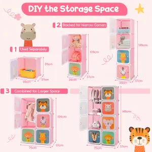 COSTWAY 8-Cube Baby Closet Dresser Portable Kids Wardrobe Children's Storage Organizer