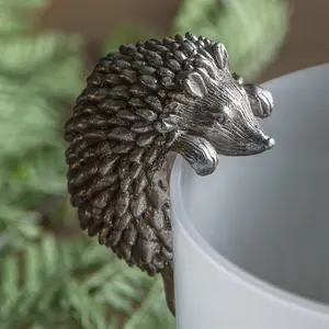 Wildomar Hedgehog Animals Plastic Garden Statue (Set of 2) Silver