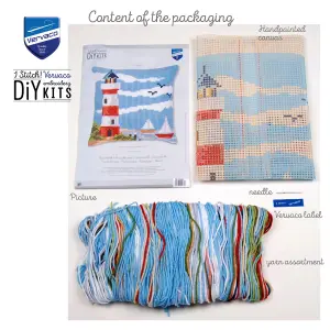 CUSHION LIGHTHOUSE - Cross Stitch Kit: Cushion: Lighthouse Scene - Vervaco