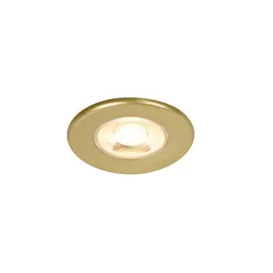 Gamow Matt Gold effect Fixed LED Fire-rated Warm & neutral Downlight 5W IP65