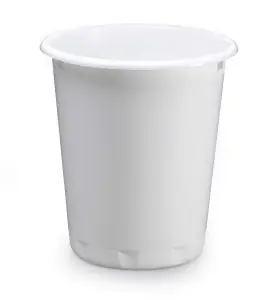 Durable Plastic Recycling Waste Paper Bin - 13 Litre - White