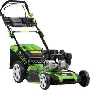 51cm 171cc 4-Stroke Petrol Lawnmower - Hand-Propelled Manual Grass Cutter Mower