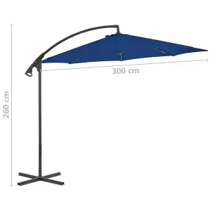 Berkfield Cantilever Umbrella with Steel Pole 300 cm Azure Blue