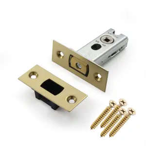 EAI Tubular Bathroom Deadbolt - 64mm Case - 44mm Backset - Polished Brass