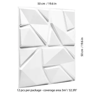 Liam Design 12 Boards 50x50cm 3D Wall Panel