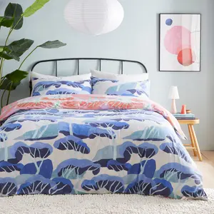 D'Azure Cotton Blend Abstract Duvet Cover Set with Pillowcases 260 x 220 cm - 2 Standard Pillowcases