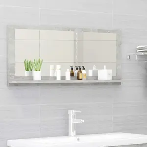 Dorlene Framed Wall Mounted Bathroom Mirror Brown Oak / 90 cm