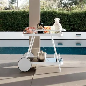 Karinah 17 Stories Bar Cart with Metal Outer Material White