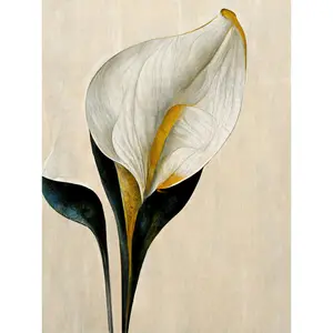 Cala Lily Abstract Flower Lilies Minimalist - Print Unframed / 40.5cm H x 30.5cm W x 0.2cm D