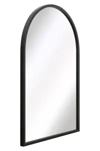 MirrorOutlet The Arcus Black Metal Framed Arched Garden Wall Mirror 100CM X 70CM