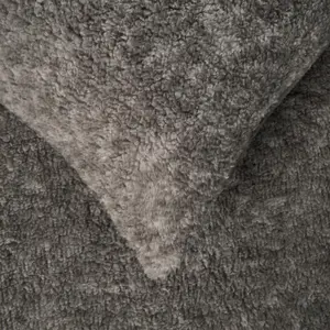 Teddy Fleece 4 x Pillowcase Marl Supersoft Warm Plush Pillow Cover, Dark Grey