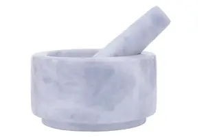 Interiors by Premier Salerno Grey Marble Mortar And Pestle 250ml