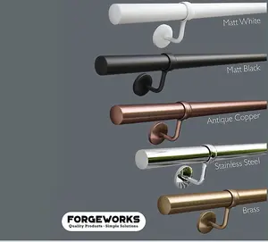 Forgeworks Premium Matt White 3.6m Indoor Stair Handrail Kit - Easy Install all in One Box including brackets and endcaps