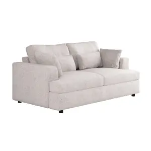 Solace+Co Drew 2 Seater Chenille Sofa - Cream