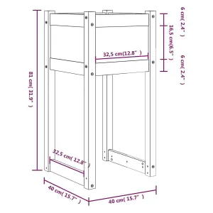 Berkfield Planter White 40x40x81 cm Solid Wood Pine