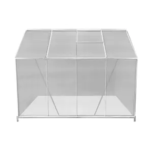 Polycarbonate Greenhouse 6ft x 8ft With Base - Silver