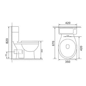 Nes Home 2 in 1 Compact Basin and Close Couple Toilet Combo Space Saver