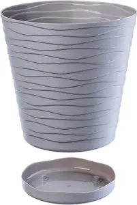 Plant Pot Flowerpot Wave Plastic Crystal Modern Decorative  Grey 17cm