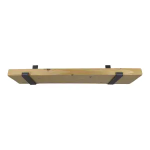 Reclaimed Wooden Shelf with Bracket Bent Up 6" 140mm - Colour Light Oak - Length 150cm