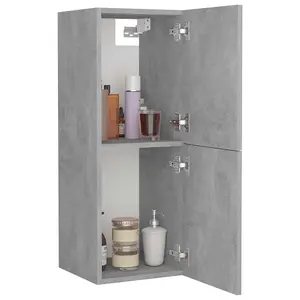 Berkfield Bathroom Cabinet Concrete Grey 30x30x80 cm Engineered Wood